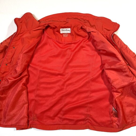 TanJay Petites Jacket Size 10P Orange Snap Pockets Lightweight Retro Style - Picture 9 of 16